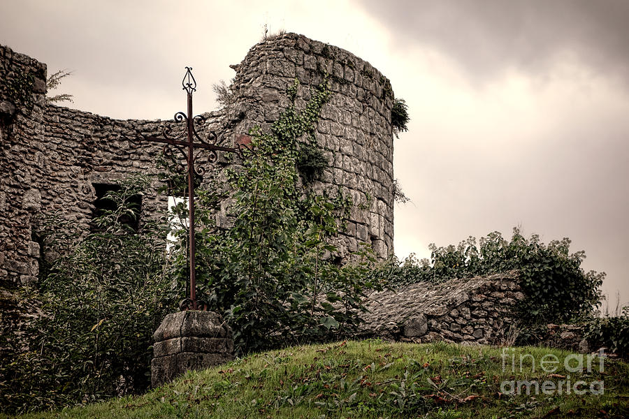 A Cross in the Ruins Photograph by Olivier Le Queinec