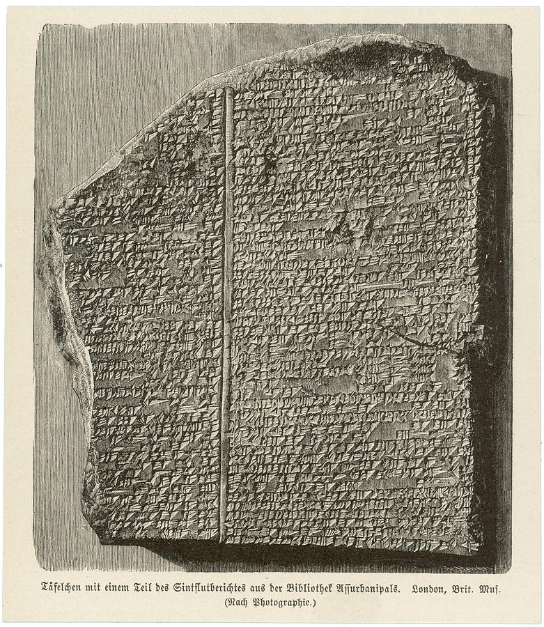 A Cuneiform Text From The Library Drawing by Mary Evans Picture Library