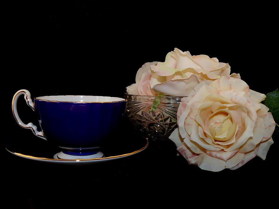 A Cup a Tea a Rose and Thee Photograph by Susan Duda