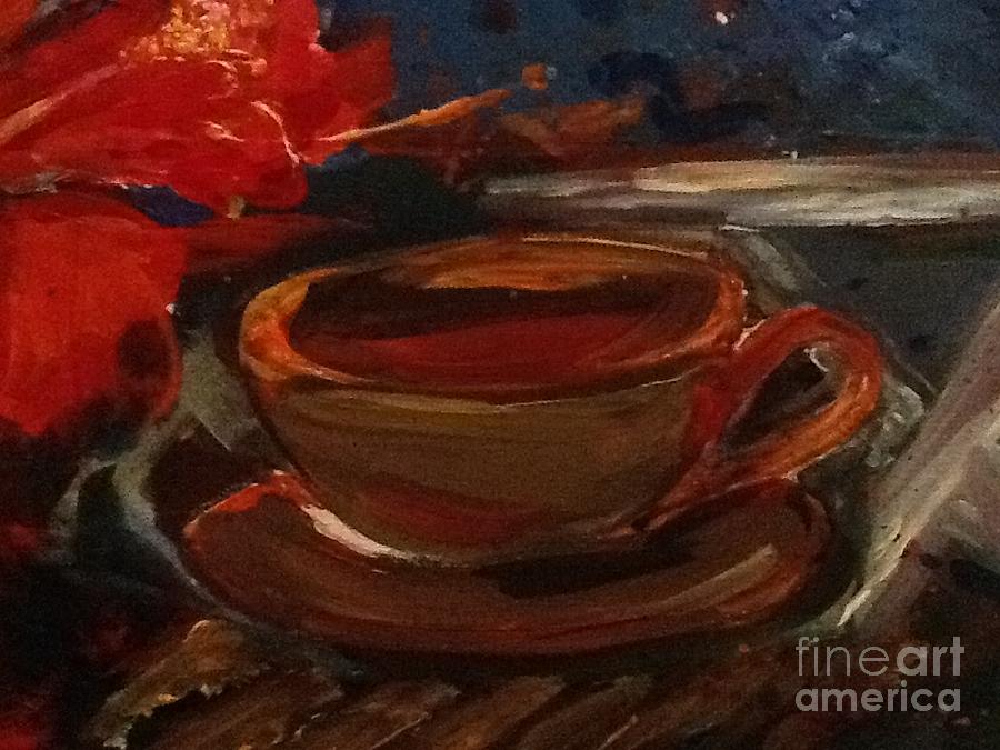 A Cup Of Hibiscus Tea Painting by Marie  Evans