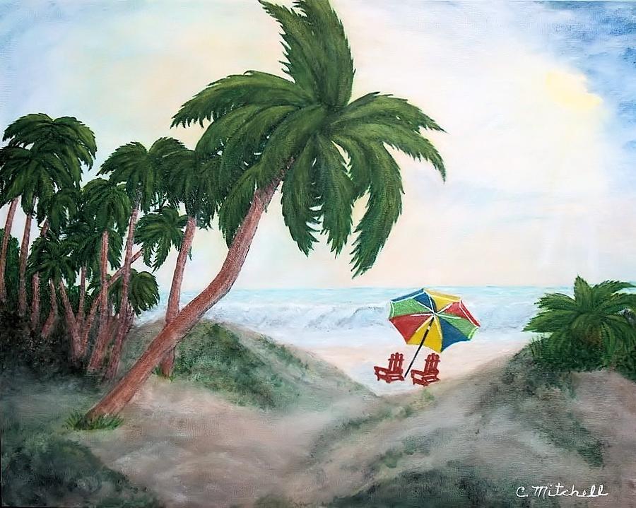 A Day At The Beach Painting By Carole Mitchell - Fine Art America