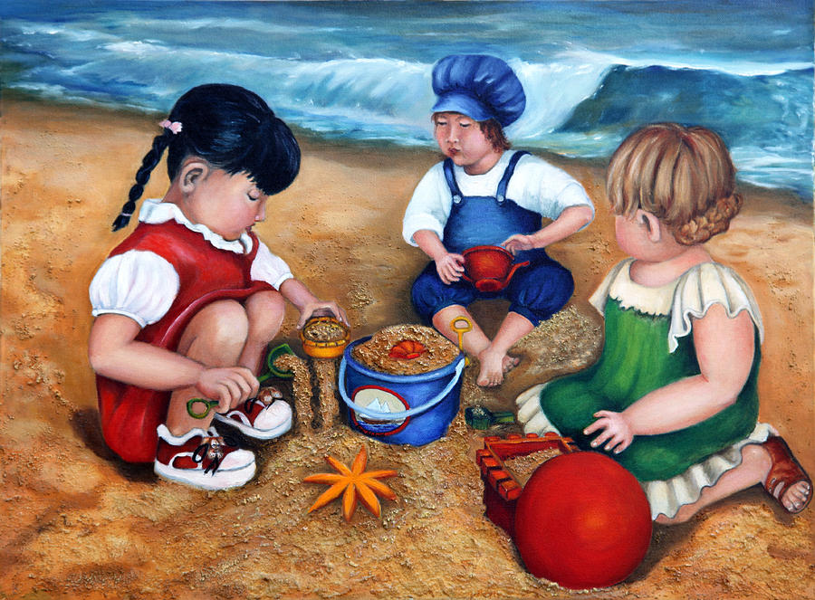 A Day at the Beach  Painting by Portraits By NC