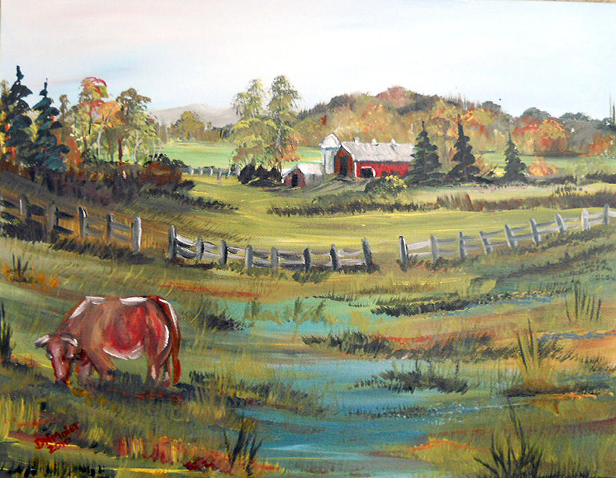 A day at the farm Painting by Dorothy Maier