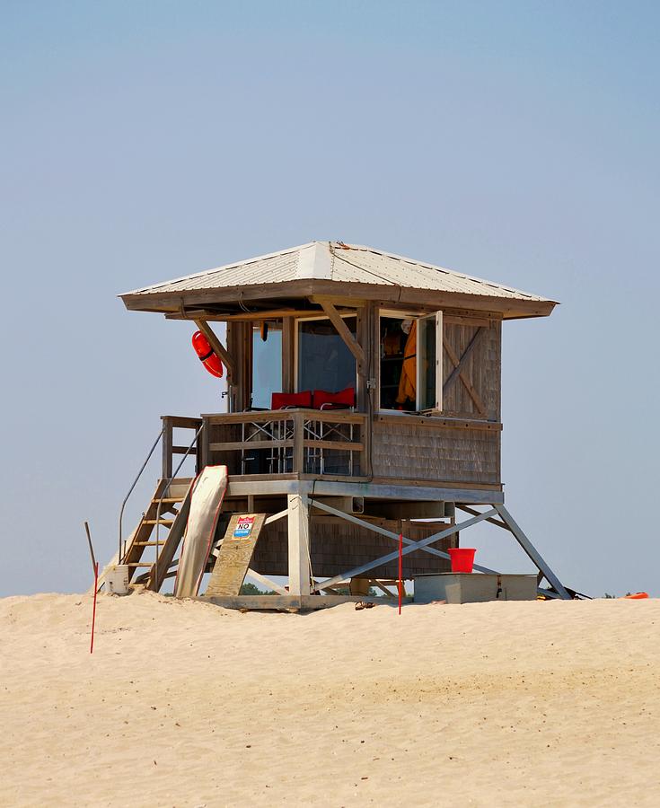 Beach Hut - Assategue Islands Iconic Life guard station sits on the sand by the Atlantic Ocean Photograph by Billy Beck
