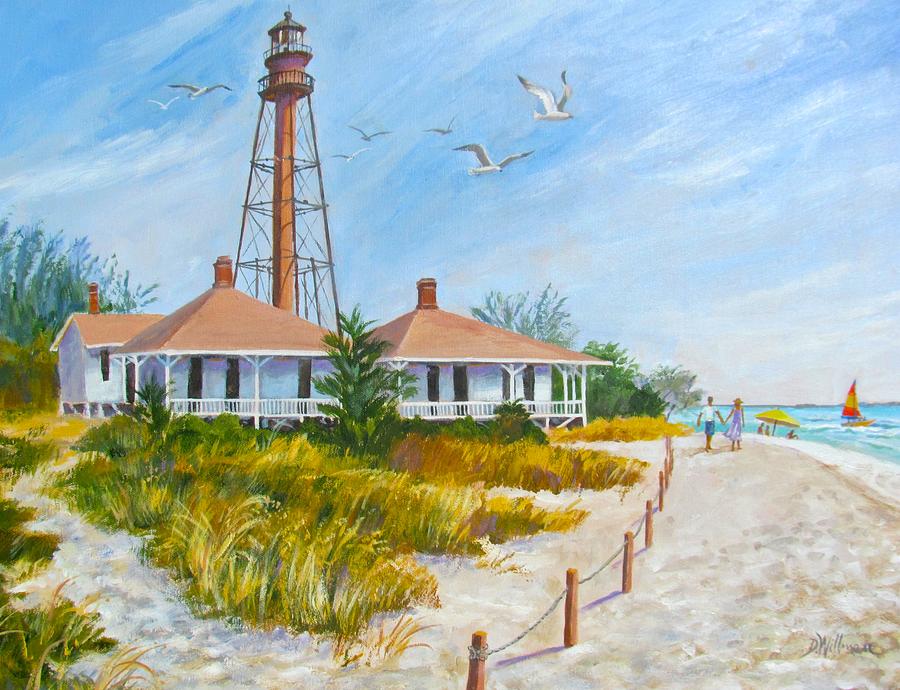 Landscape Painting - A Day by Sanibel Lighthouse by Dianna Willman