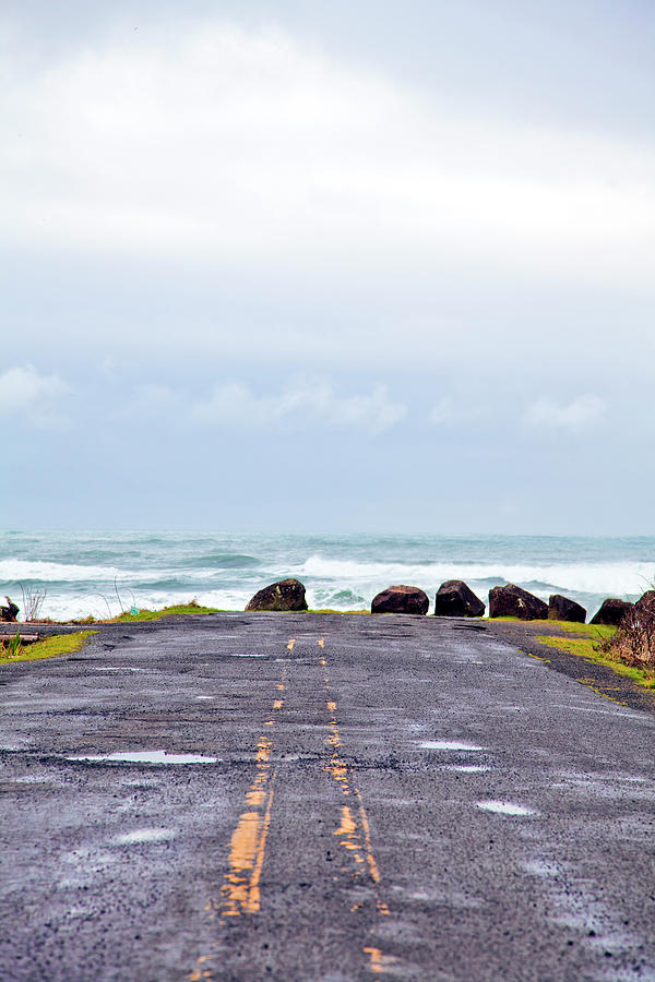 A Dead End Road Near The Ocean On A Photograph by Adam Hester