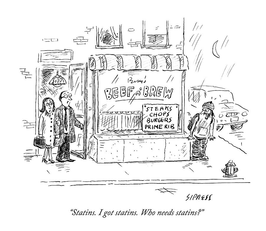 A Dealer Stands Outside Of A Burger Joint Drawing by David Sipress