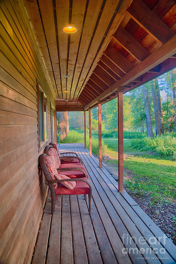 A Deck By The Methow River At Cottonwood Cottage Digital Art by Omaste Witkowski