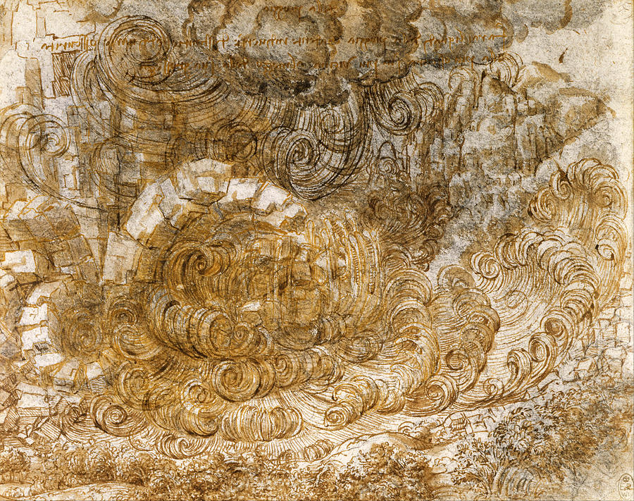 A deluge Painting by Leonardo Da Vinci