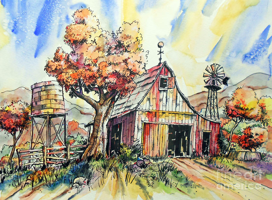A Deserted Barnyard Painting by Terry Banderas