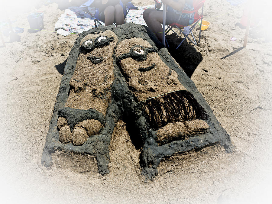 Despicable Me Photograph - A Despicably Relaxing Day At The Beach - Sand Sculpture by Her Arts Desire