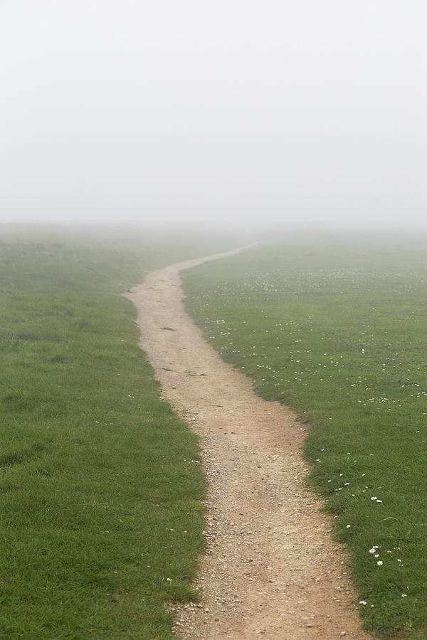 Nature Photograph - A Dirt Path In The Fog  South Shields by John Short
