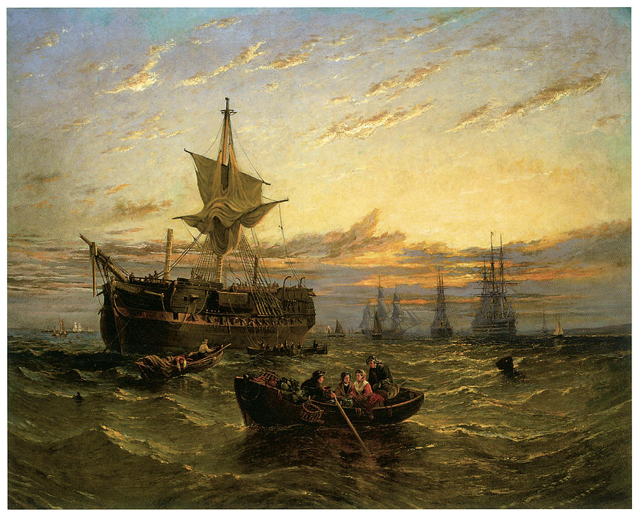 A Dismantled East Indiaman in the Thames Estuary Painting by William ...