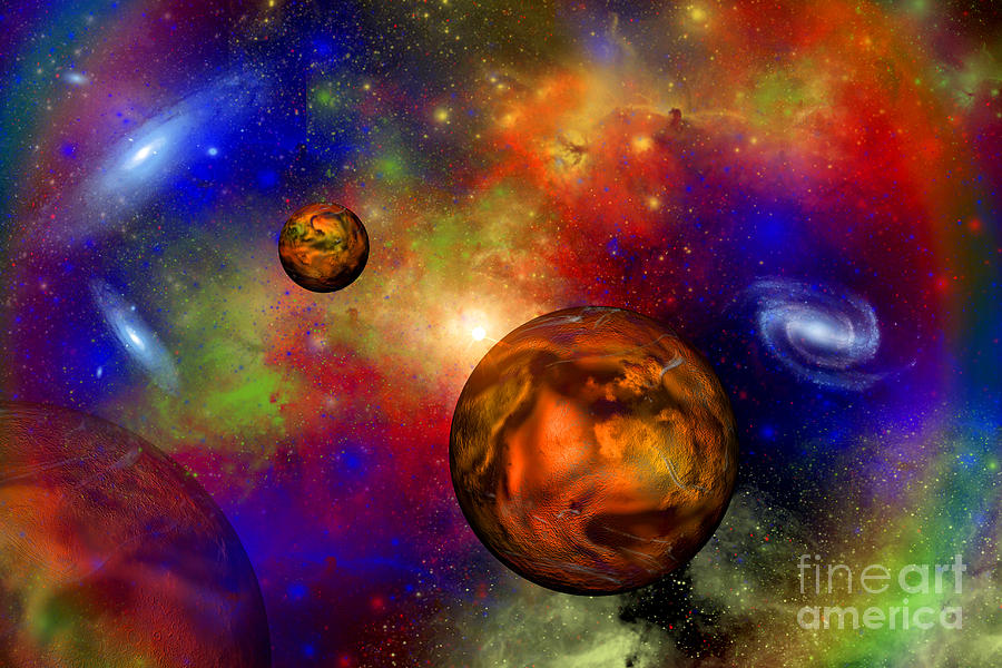 A Distant Alien Solar System Whose Digital Art by Mark Stevenson