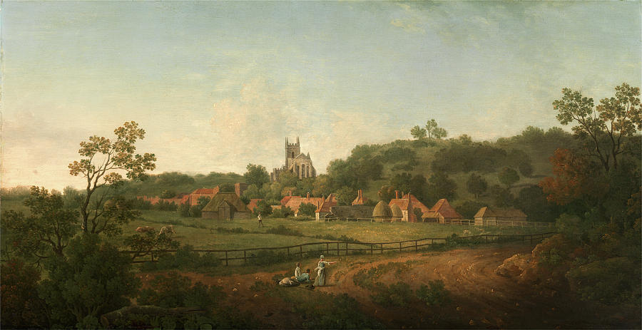 Cottage Painting - A Distant View Of Hythe Village And Church by Litz Collection