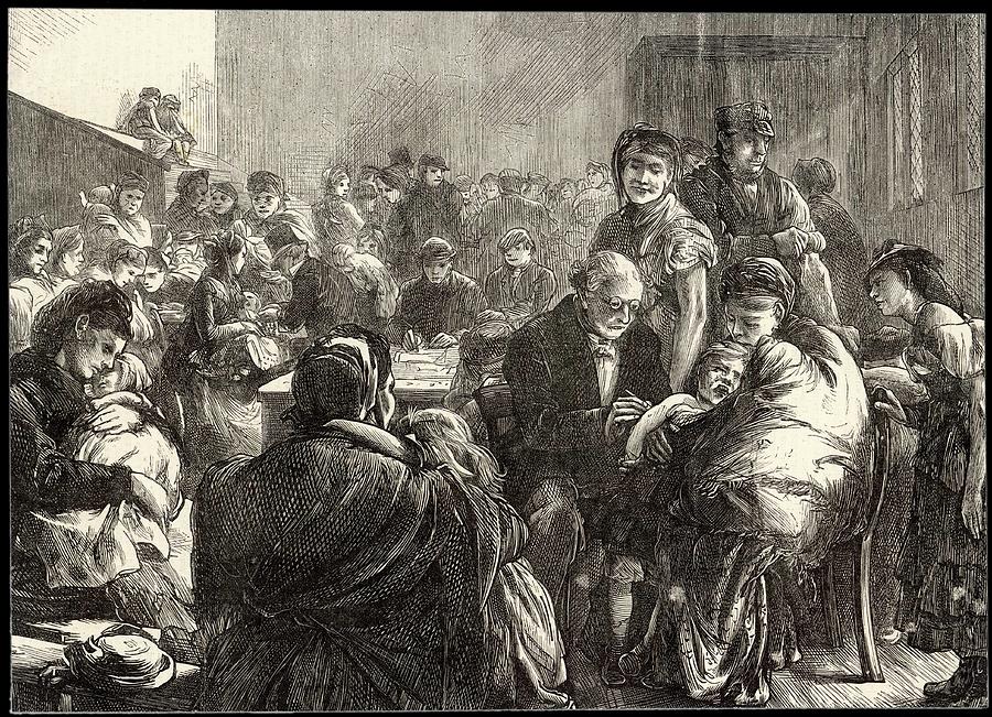 A Doctor Administers Vaccinations Drawing by Illustrated London News ...
