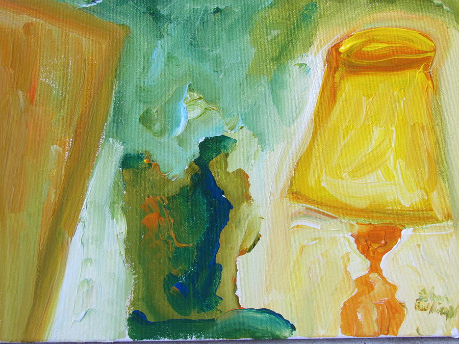 A Door A Chair and A Yellow Lamp Painting by Shea Holliman
