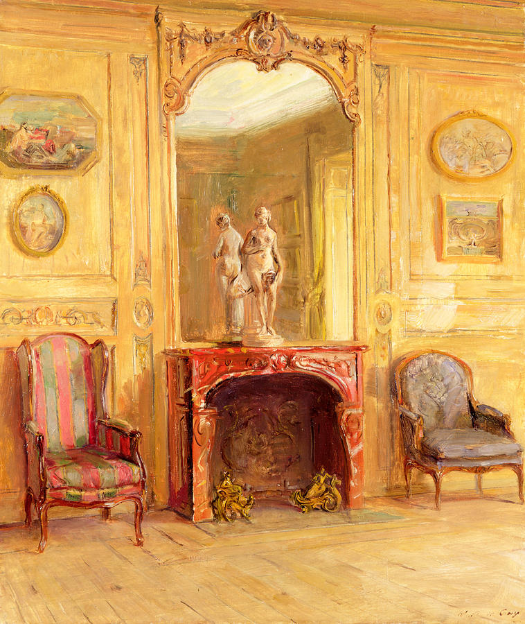 Mirror Painting - A Drawing Room by Walter Gay