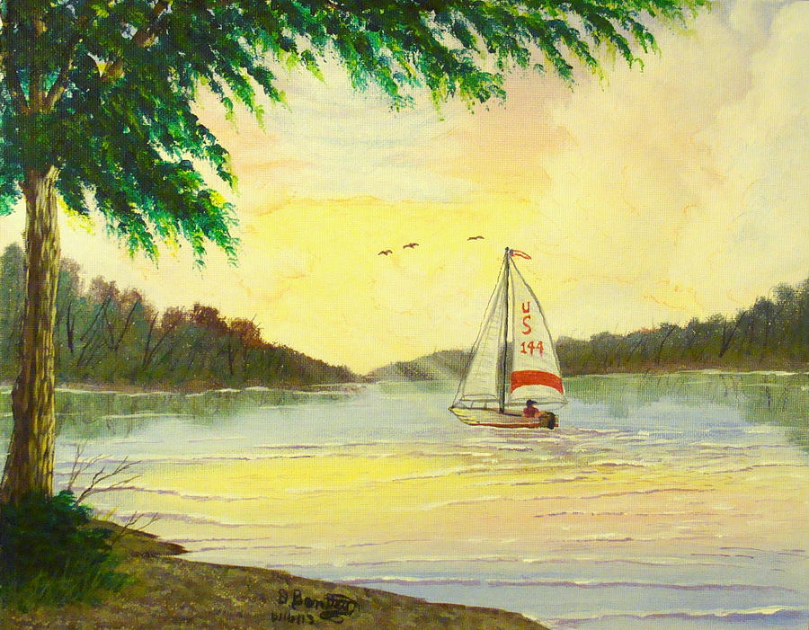 Sunset Painting - A Fair Wind by David Bentley