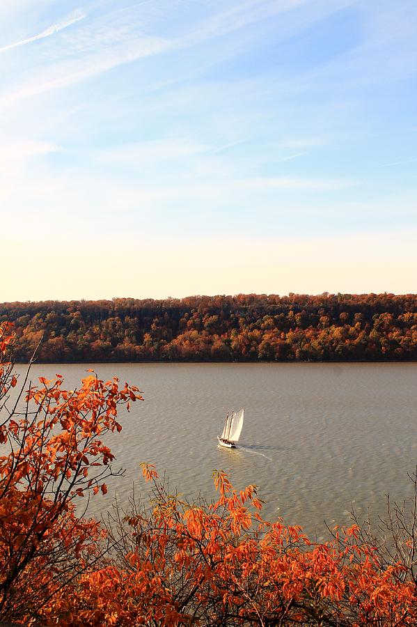 Fall Photograph - A Fall Sail by Catie Canetti