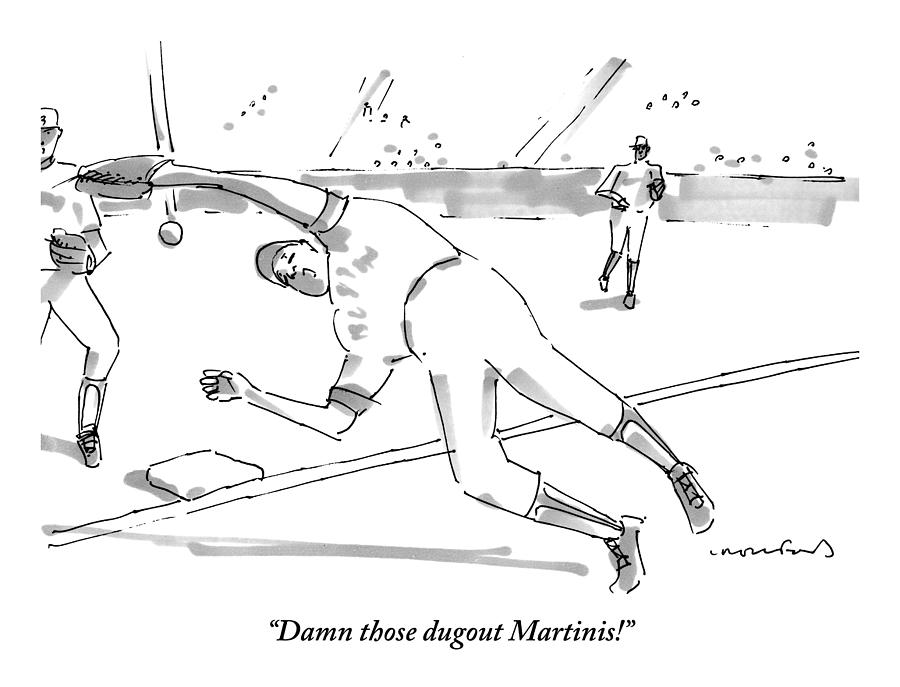Those Dugout Martinis Drawing by Michael Crawford
