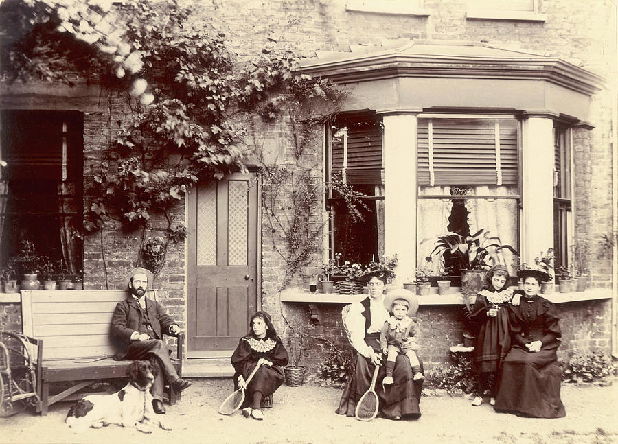 Family Photograph - A Family Break Off From Their Tennis by Mary Evans Picture Library Family Photograph - A Family Break Off From Their Tennis by Mary Evans Picture Library