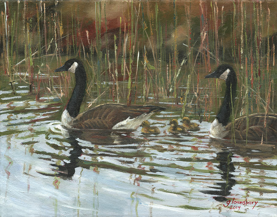 Goose Painting - A Family Outing by Grant Lounsbury
