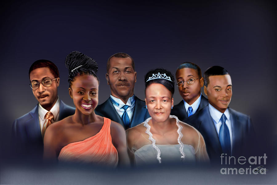 A Family Portrait Painting by Reggie Duffie A Family Portrait Painting by Reggie Duffie