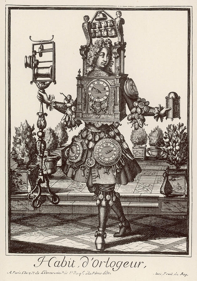 Fantasy Drawing - A Fantasy Clockmaker, Dressed by Mary Evans Picture Library Fantasy Drawing - A Fantasy Clockmaker, Dressed by Mary Evans Picture Library