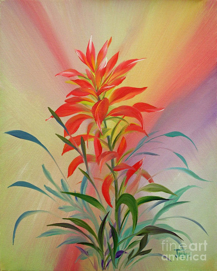 A Fantasy Indian Paintbrush Painting by Jimmie Bartlett