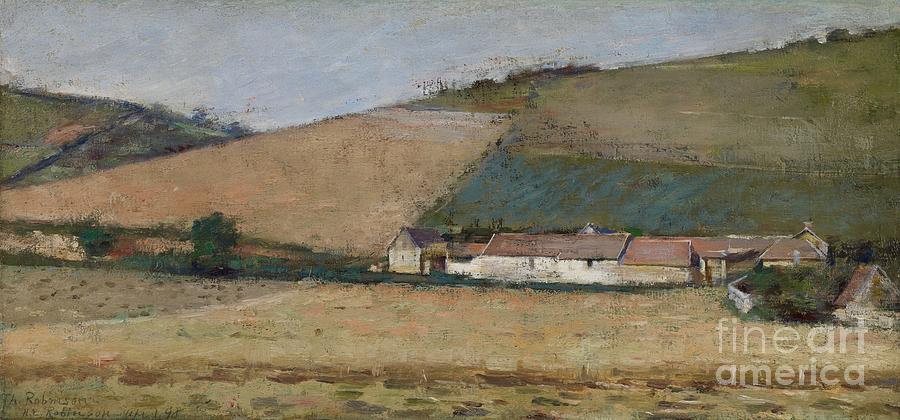 Landscape Painting - A Farm Among Hills by Theodore Robinson
