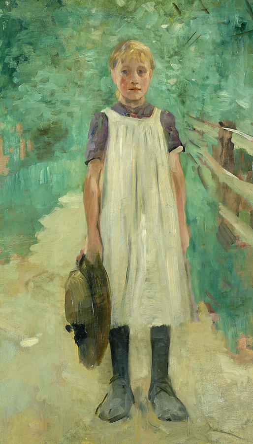 Thomas Ludwig Herbst Painting - A Farmgirl by Thomas Ludwig Herbst