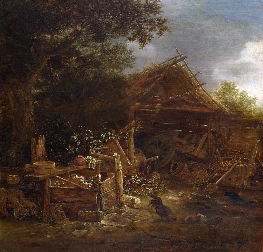 A Farmyard Painting by Isaac van Ostade