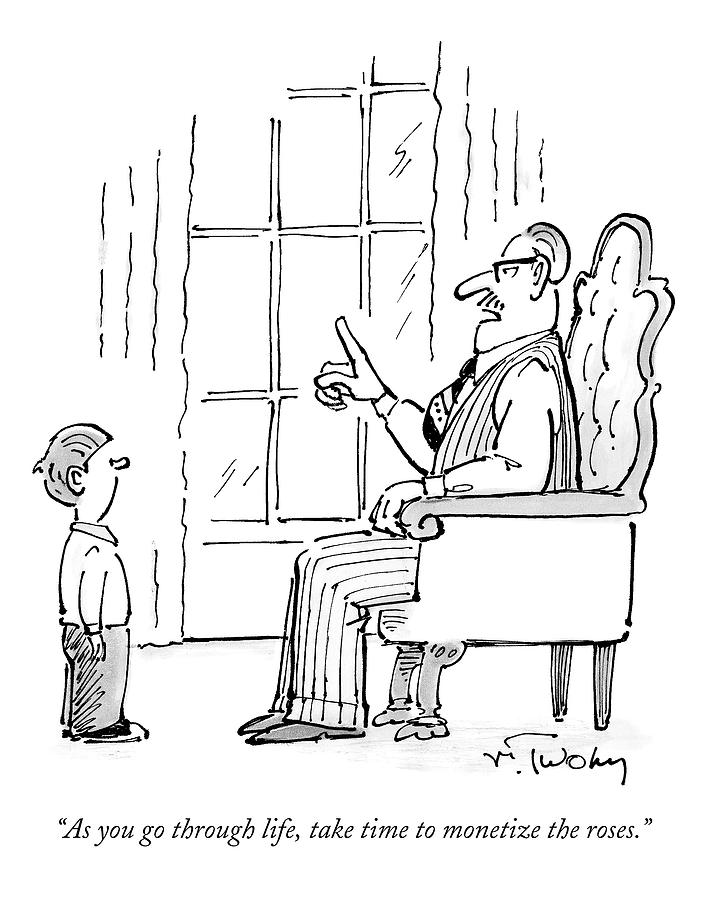 A Father Speaks To His Son Drawing by Mike Twohy