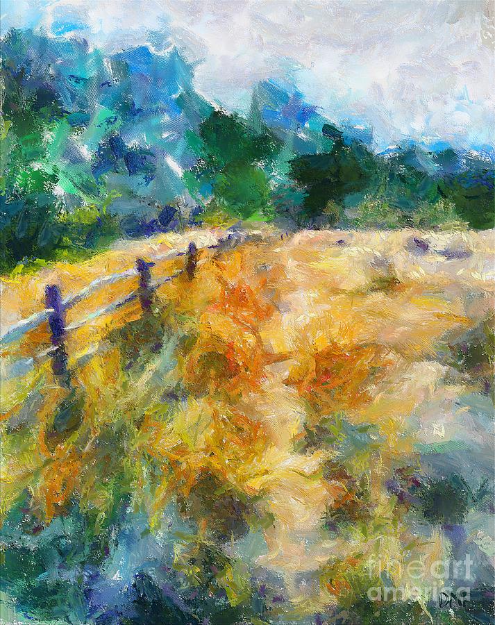 A Fence In A Marsh Painting by Dragica  Micki Fortuna