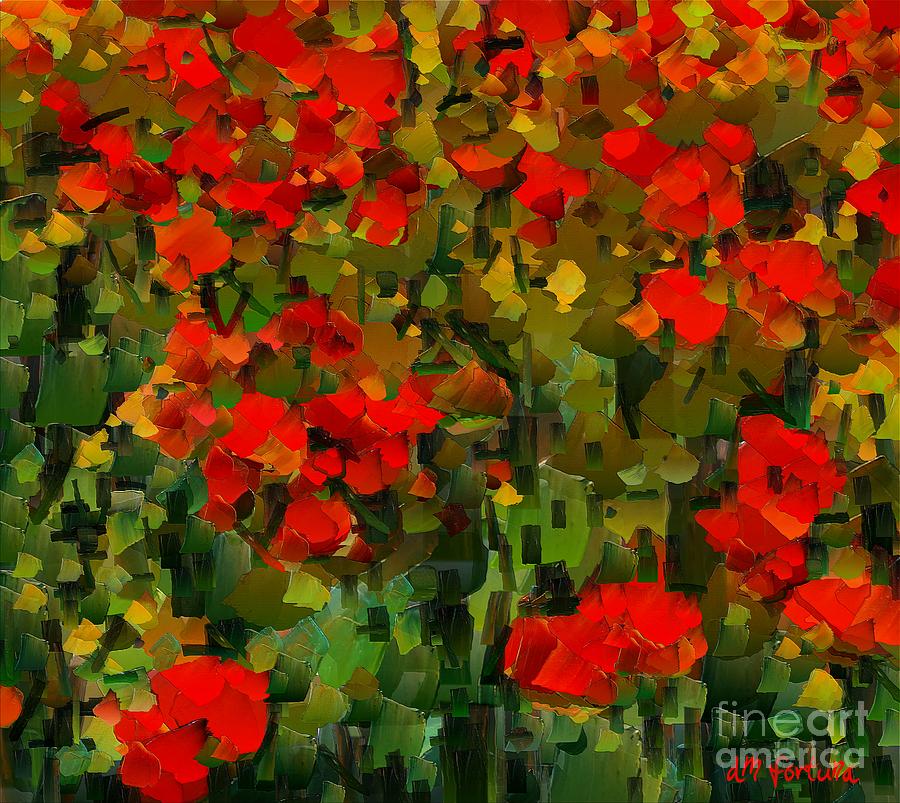 A Field of poppies Mixed Media by Dragica  Micki Fortuna