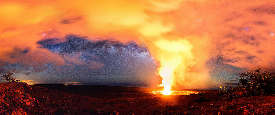 A Fiery Breath Over the Milky Way Photograph by Jason Chu