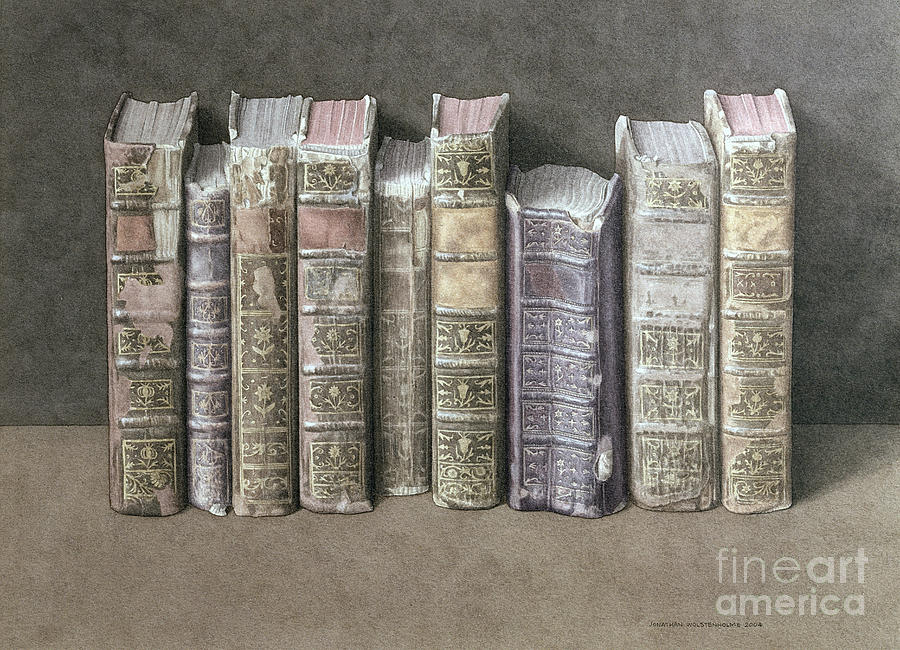 A Fine Library Painting by Jonathan Wolstenholme