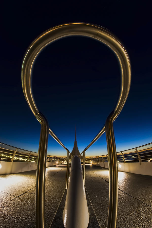 A fisheye look at the ultra-modern Milwaukee Art museum at dawn Photograph by Sven Brogren