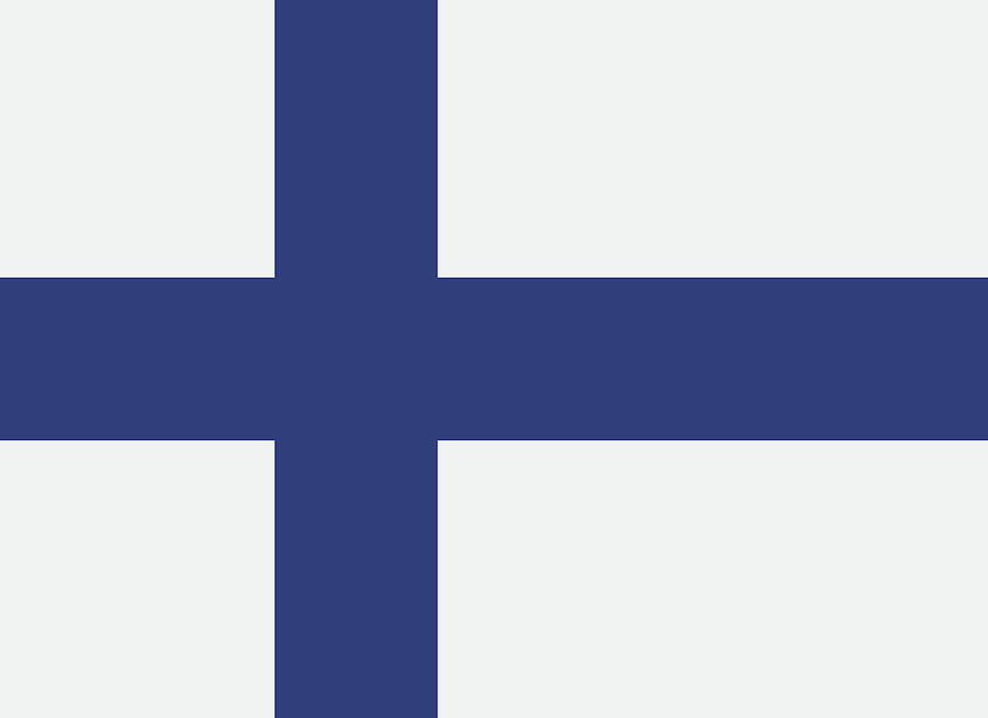 A flag of Finland with a blue cross Drawing by Liangpv A flag of Finland with a blue cross Drawing by Liangpv