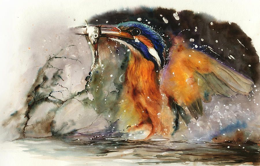 Kingfisher Painting - A Flash Of Brilliance by Peter Williams