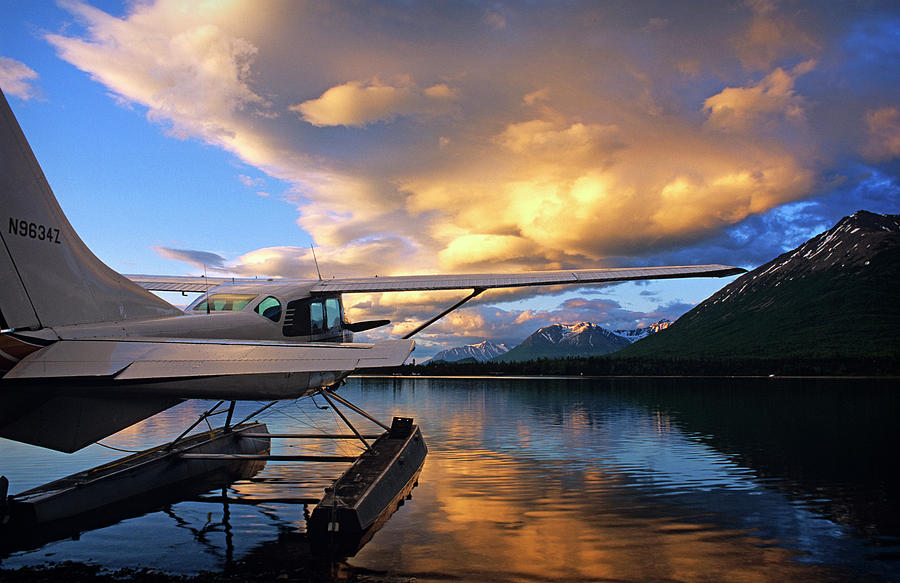 A Float Plane Sits Docked At Sunset Photograph by Randall Levensaler ...