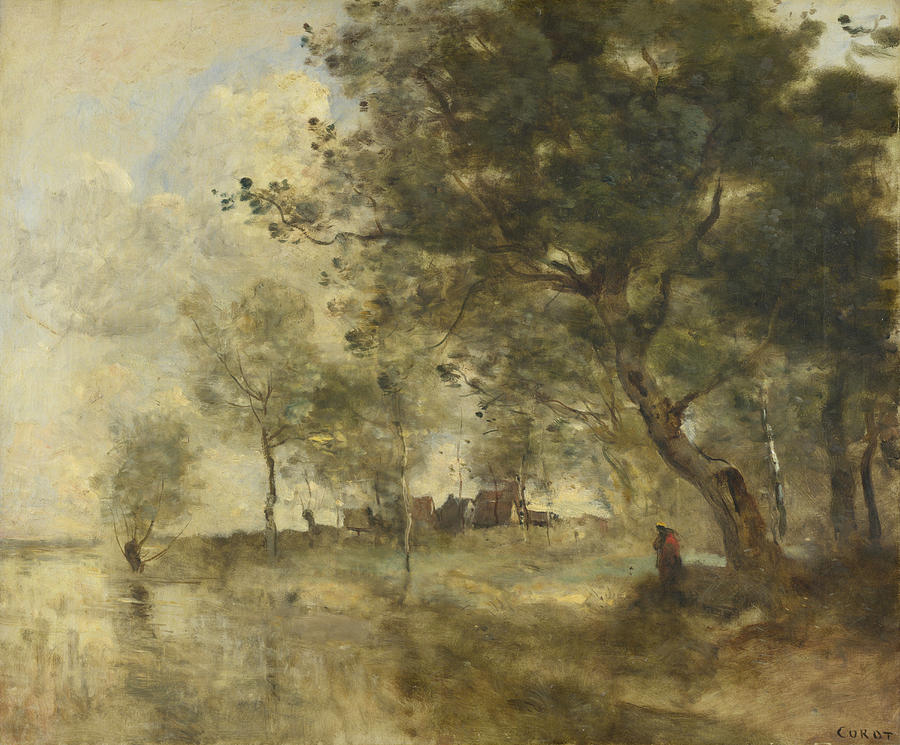 A Flood Painting by Jean-Baptiste-Camille Corot