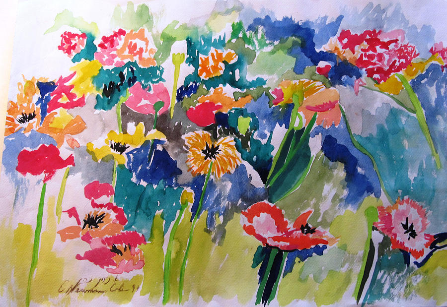 Flower Painting - A Flower Dance by Esther Newman-Cohen