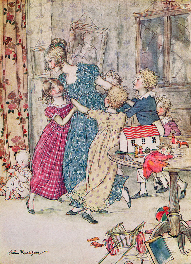 A Flushed And Boisterous Group, Book Illustration  Painting by Arthur Rackham