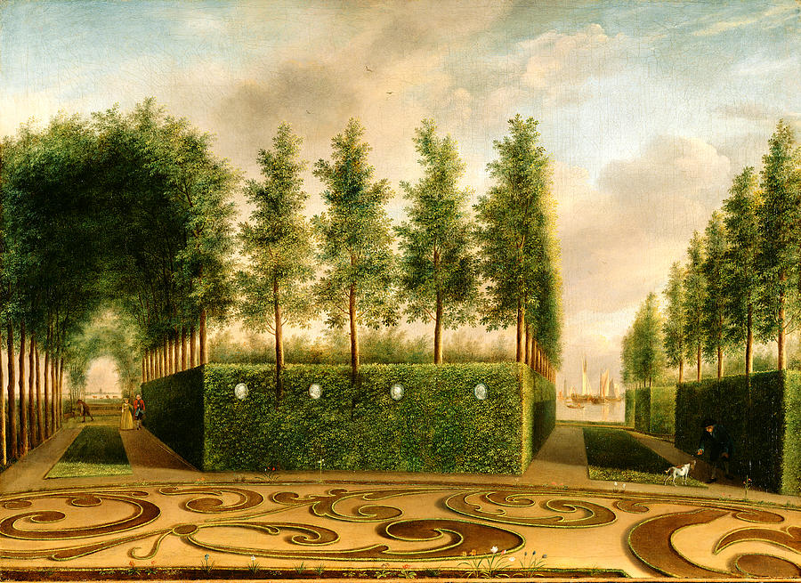 A Formal Garden Painting by Johannes Janson