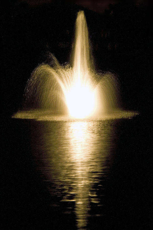 A Fountain At Night Photograph by Cora Wandel