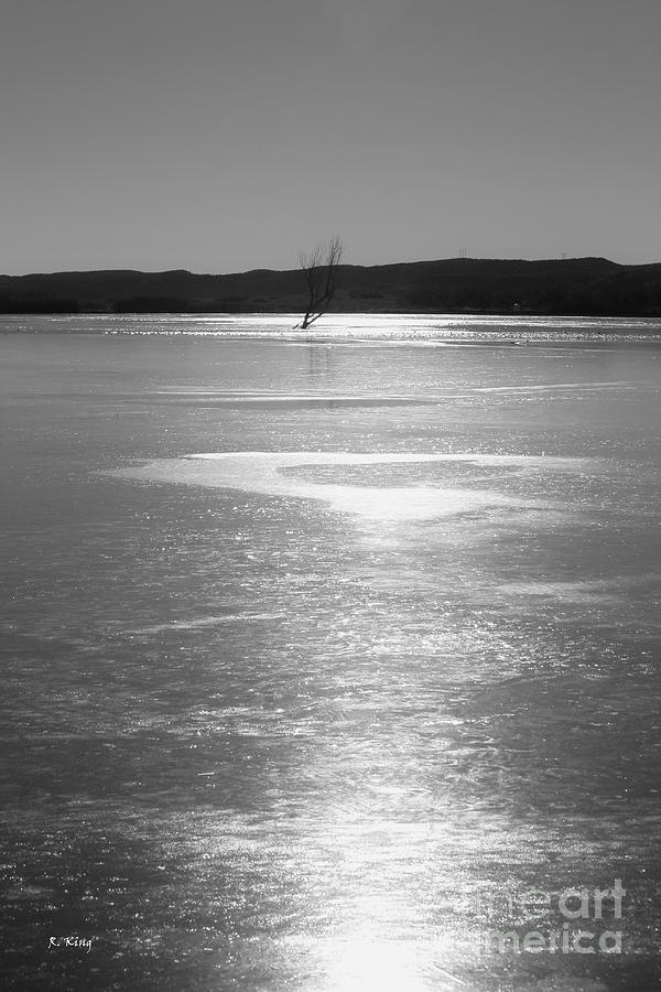 Black And White Photograph - A Frozen Lake by Roena King