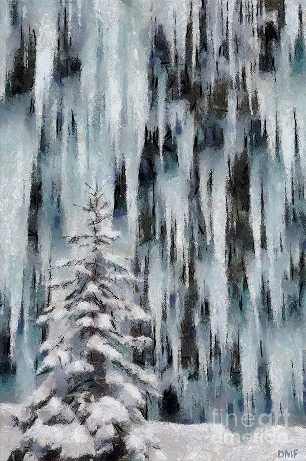 A Frozen waterfall Painting by Dragica  Micki Fortuna