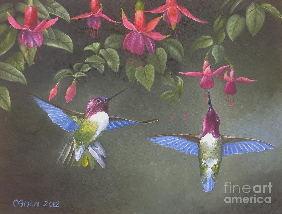 A Fuchsia Moment Painting by Michael Allen